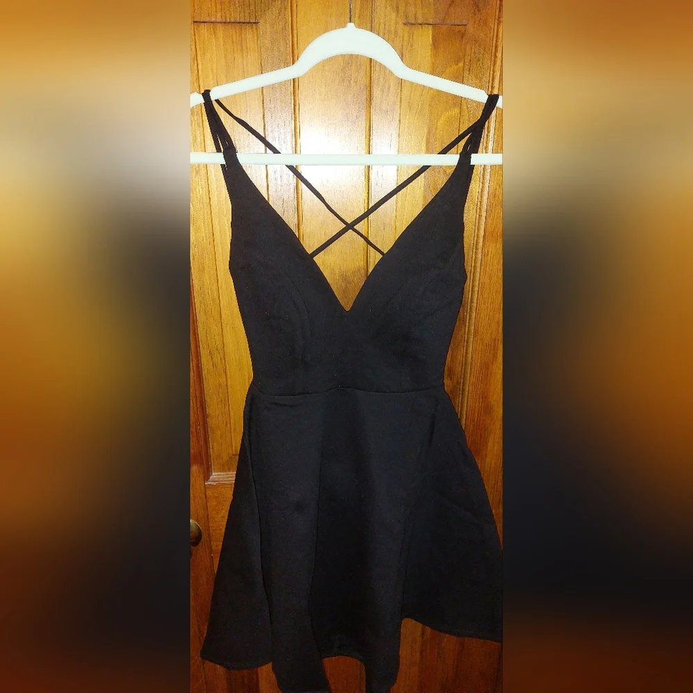 Lulu’s Believe in Love Black Backless Skater Dress in Black - Picture 10 of 10